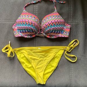 Calvin Klein Side Ties Yellow Bikini Bottoms